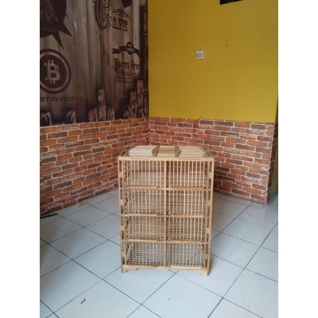 Dongdang lepas 8 Pintu jati bambu siap pakai/ dongdang merpati / kandang merpati