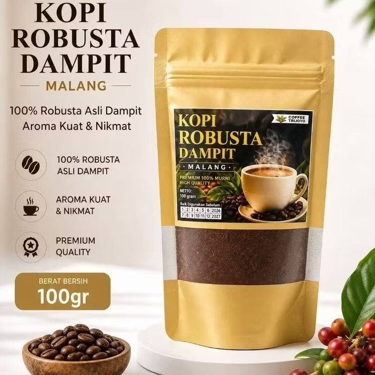 Kopi Bubuk Dampit Premium 100gr – Kopi Robusta Asli Dampit Malang