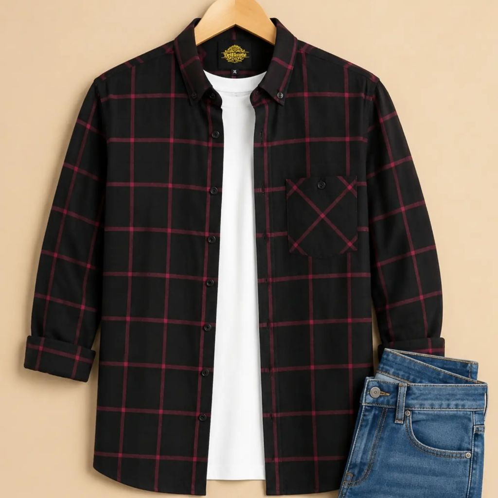 F2D Kemeja Flanel Blue Navy White Best Seller / flanel/hem pria/ flanel pria/ kemeja flanel/ eighty 