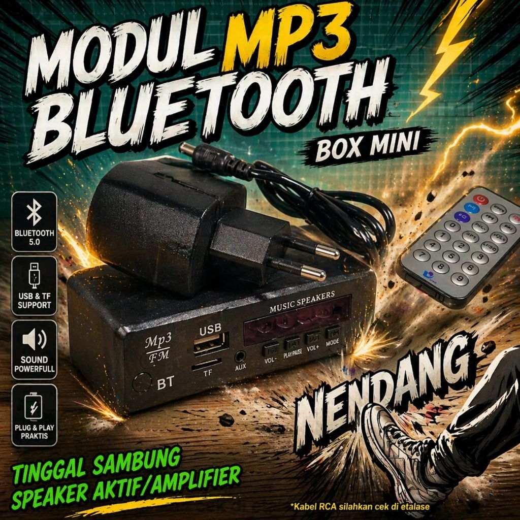 AYABDG Mp3 Bluetooth Rakitan Siap Pakai + adaptor 12volt dc / Mp3 Player Bluetooth Modul Mp3 Bluetoo