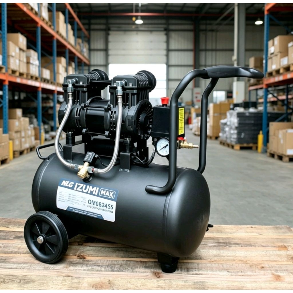 KOMPRESOR IZUMI OILES 24LITER IZUMI 0824SS 1HP / COMPRESSOR ANGIN 1HP IZUMI MAX OILES SILENT