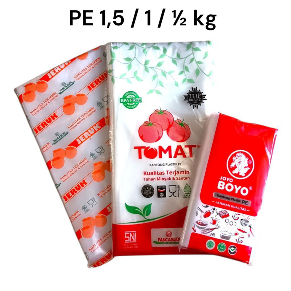 Kantong Plastik PE Tomat Uk 1/2 kg 1 kg Plastik PE Tomat Serbaguna / PE Tomat / Plastik Es Tomat