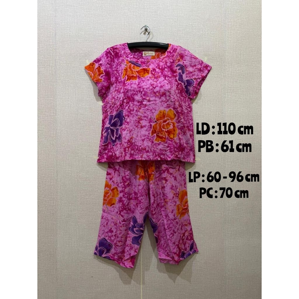 Setelan batik Sunan kancing celana 3/4