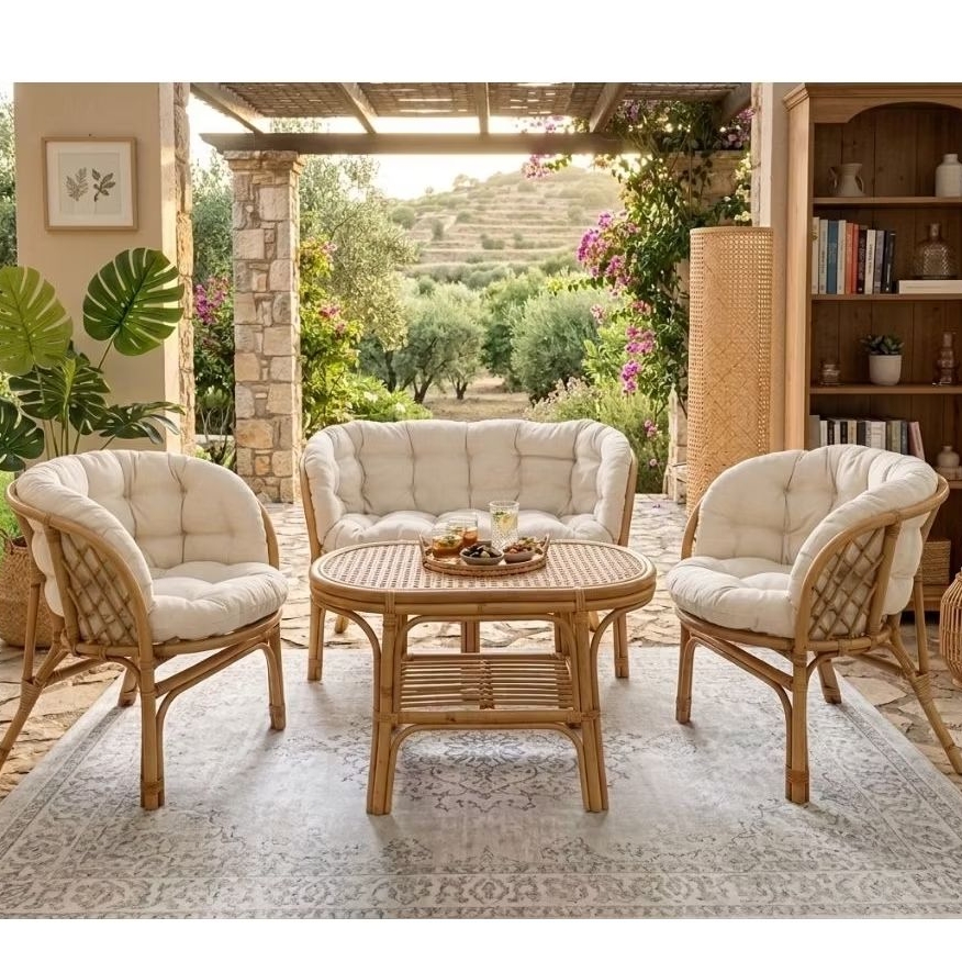 Set Kursi Sofa Minimalis Rangka rotan