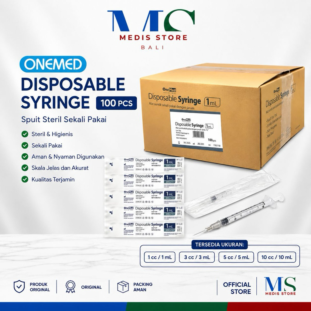 Spuit 1cc Onemed isi 100 | Spuit 3cc | Spuit 5cc | Spuit 10cc Onemed