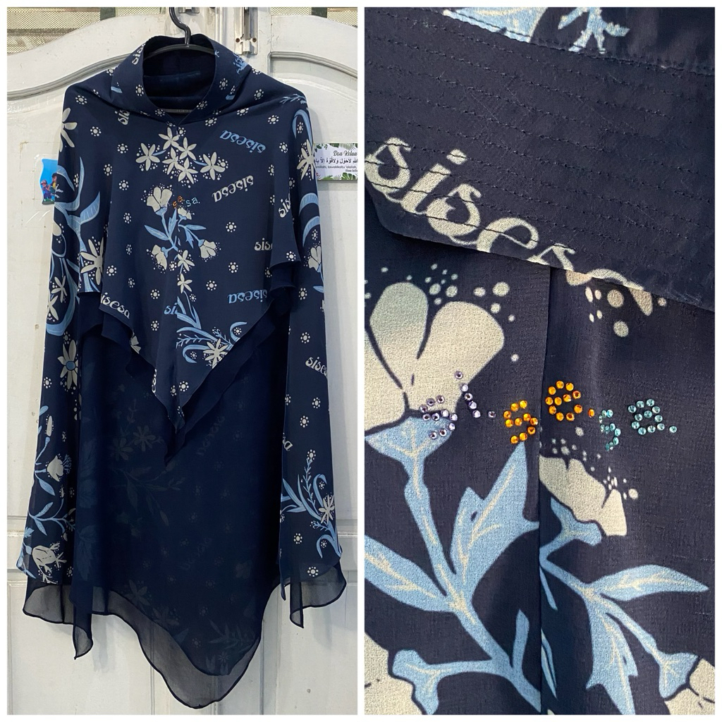 Preloved khimar sisesa navy