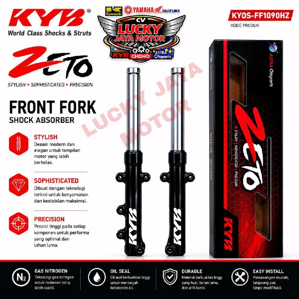 KYB Zeto Front Fork Shock Absorber As Shock Depan Plus Bottom Mx King 150 KYB Zeto FF-1090-HZ