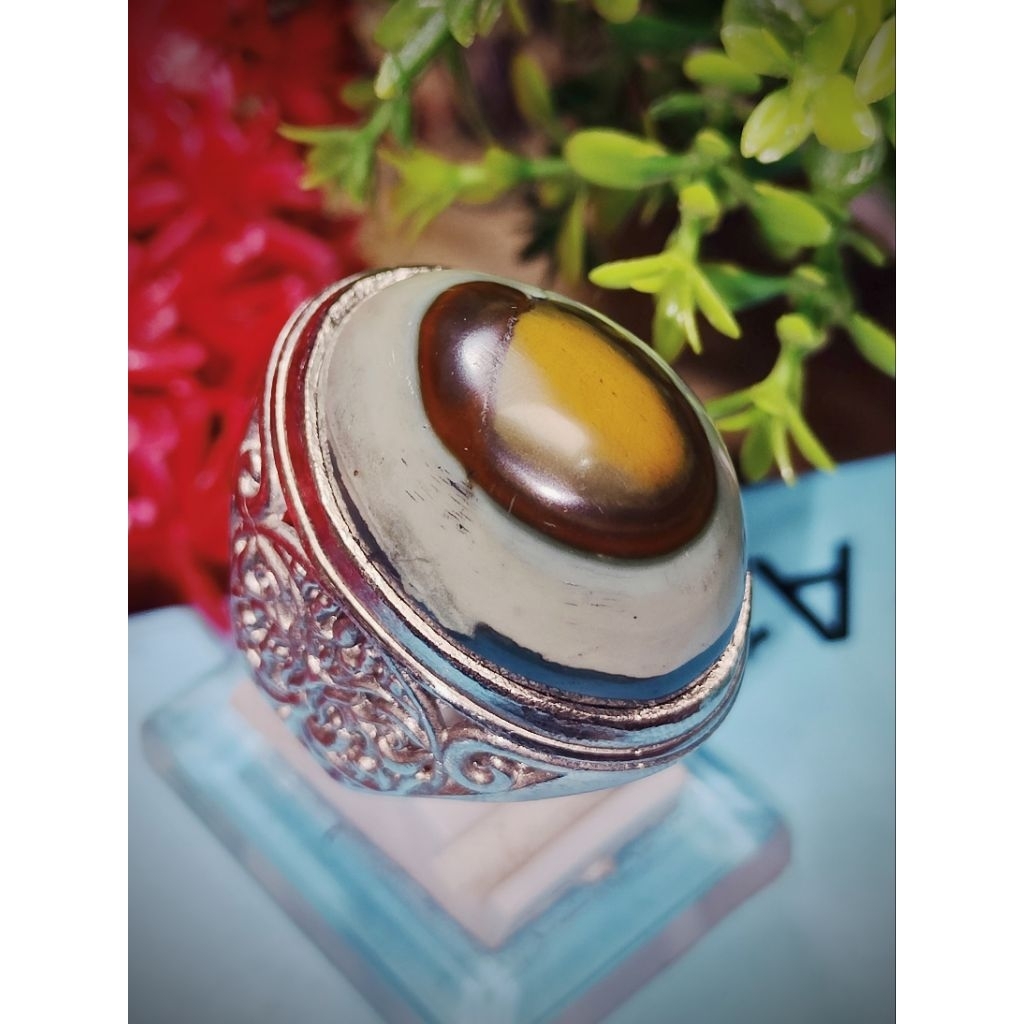 cincin batu akik pamor puser bumi asli Wonosobo
