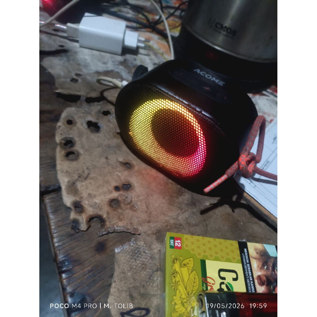 Speaker Bluetooth ACOME A100 - Hitam, Putih, Biru | 40mm Driver Dinamis | IPX6 Tahan Air