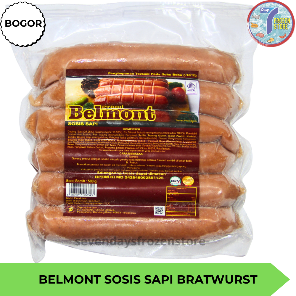 Sosis Sapi Belmont Bratwurst Original 500 Gr