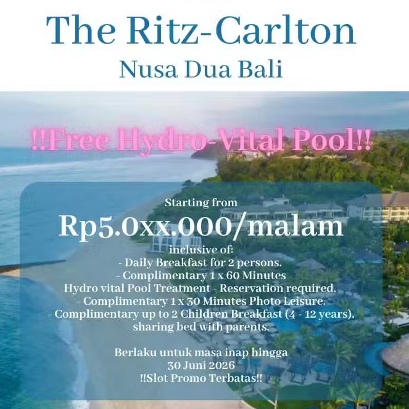 Voucher Hotel The Ritz-Carlton Bali