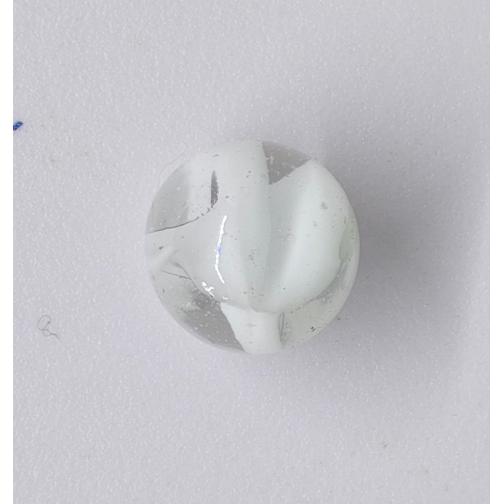 Kelereng Gundu White Single Cat Eyes Marble Balap Mata Kucing Belimbing