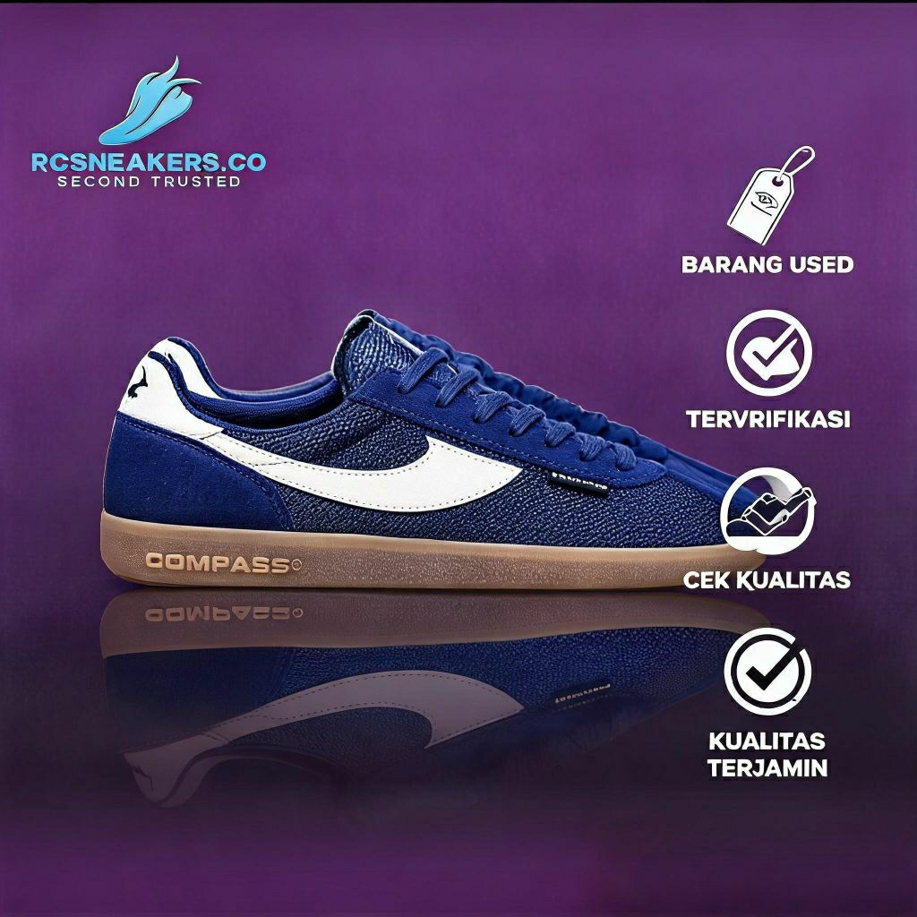 SEPATU COMPASS TRIBUNE NAVY GUM USED LIKE NEW – ORIGINAL SECOND