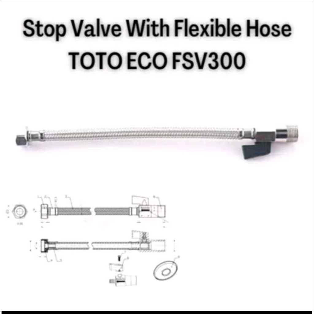 ECO FSV300 BY TOTO STOP VALVE FLEXIBLE HOSE