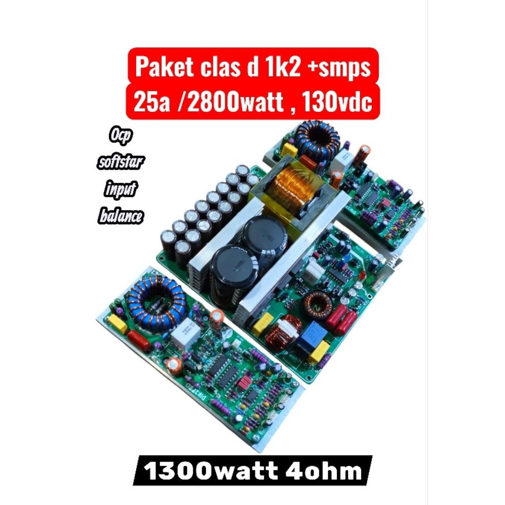 paket kit power clas d1k2+smps 2800 watt 130vdc