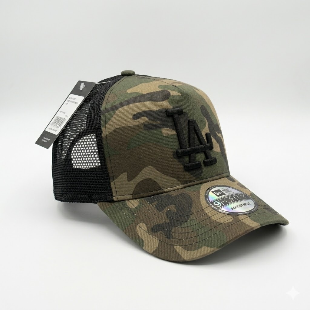 Topi Trucker Jaring Loreng Camouflage LA Tentara Fashion Korea Unisex