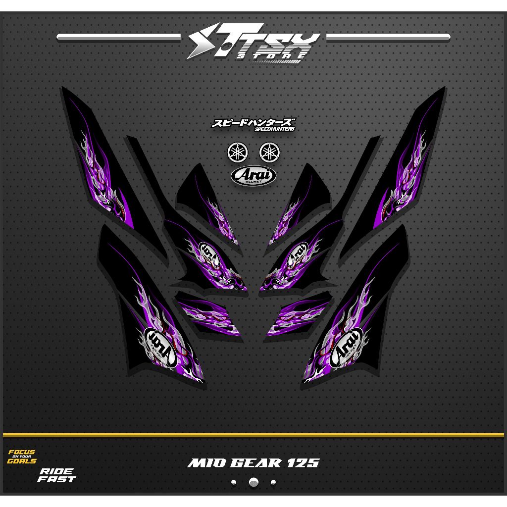 STRIPING STIKER MIO GEAR 125/STIKER VARIASI MIO GEAR MTF API ARAI