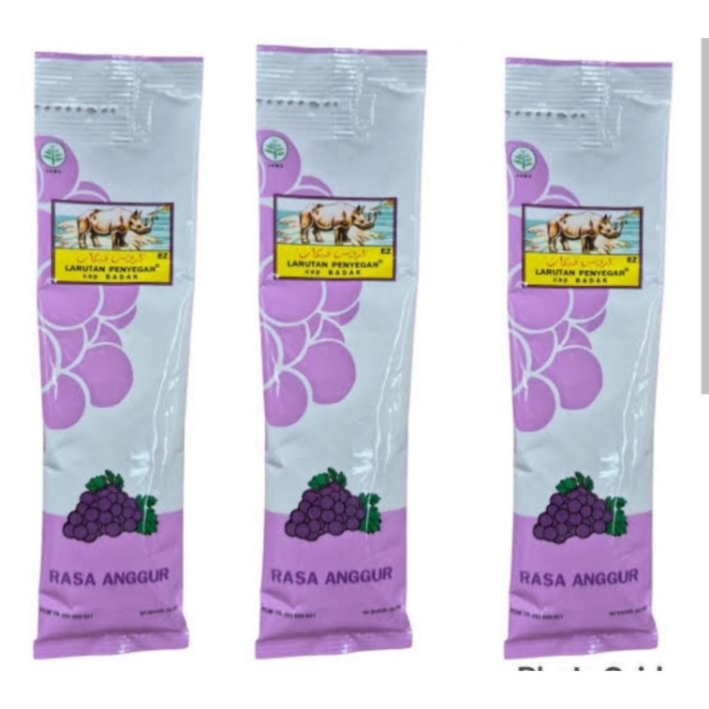 larutan penyegar cap badak sachet rasa anggur 25ml