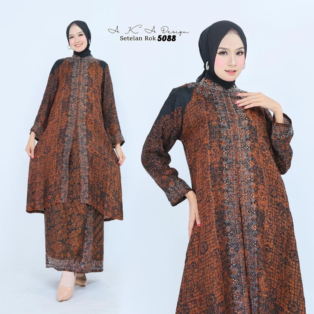 atasan tunik dan rok batik viscost by aka design