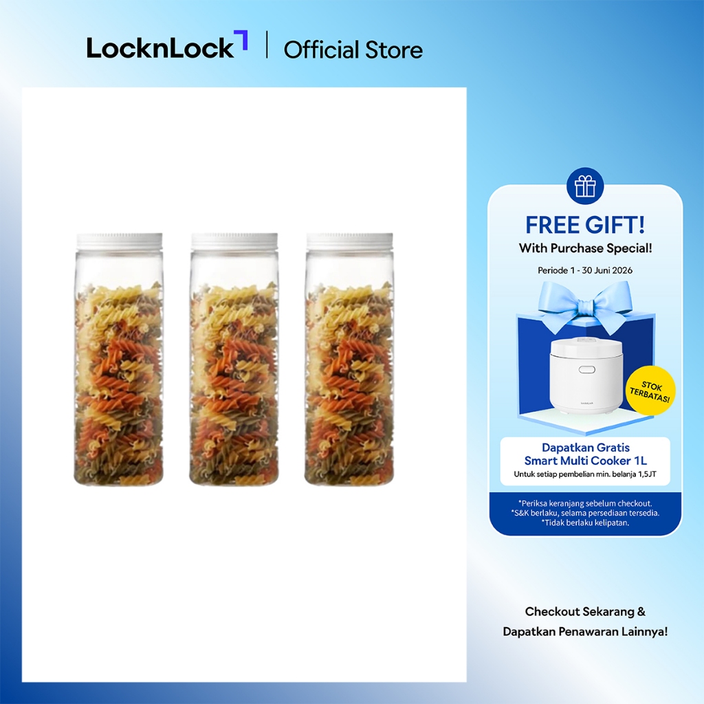 LocknLock - Toples Penyimpan Makanan (Dry Food Canister) Set 3PCS