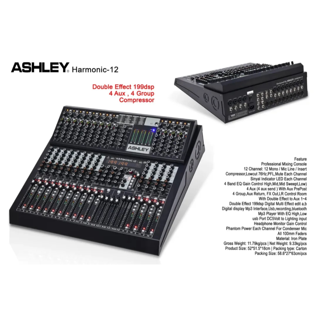 Mixer ashley harmonic 12 mixer ashley 12 channel original
