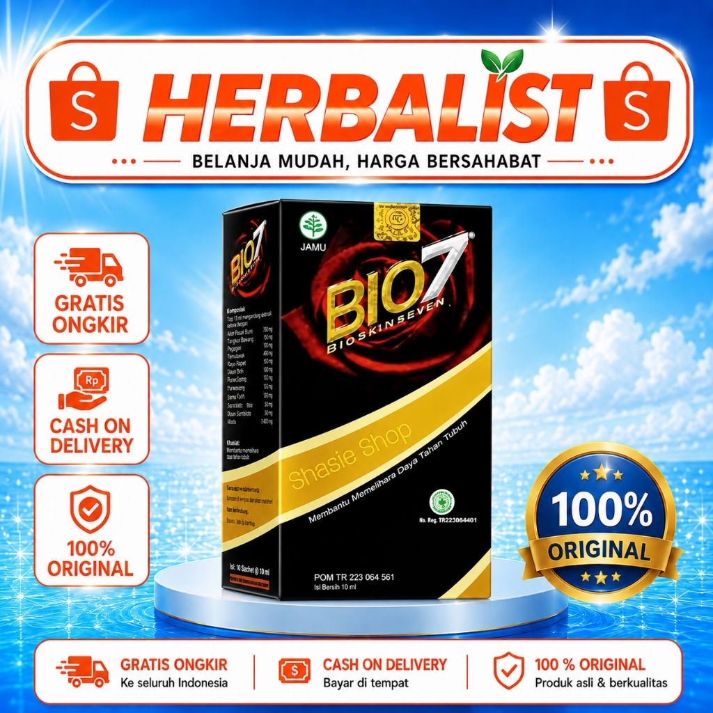 Bio7 Official Store Asli | Bio Seven | Bio 7 Jamu Tetes Herbal Antioksidan Isi 15 ML Membantu Menjag