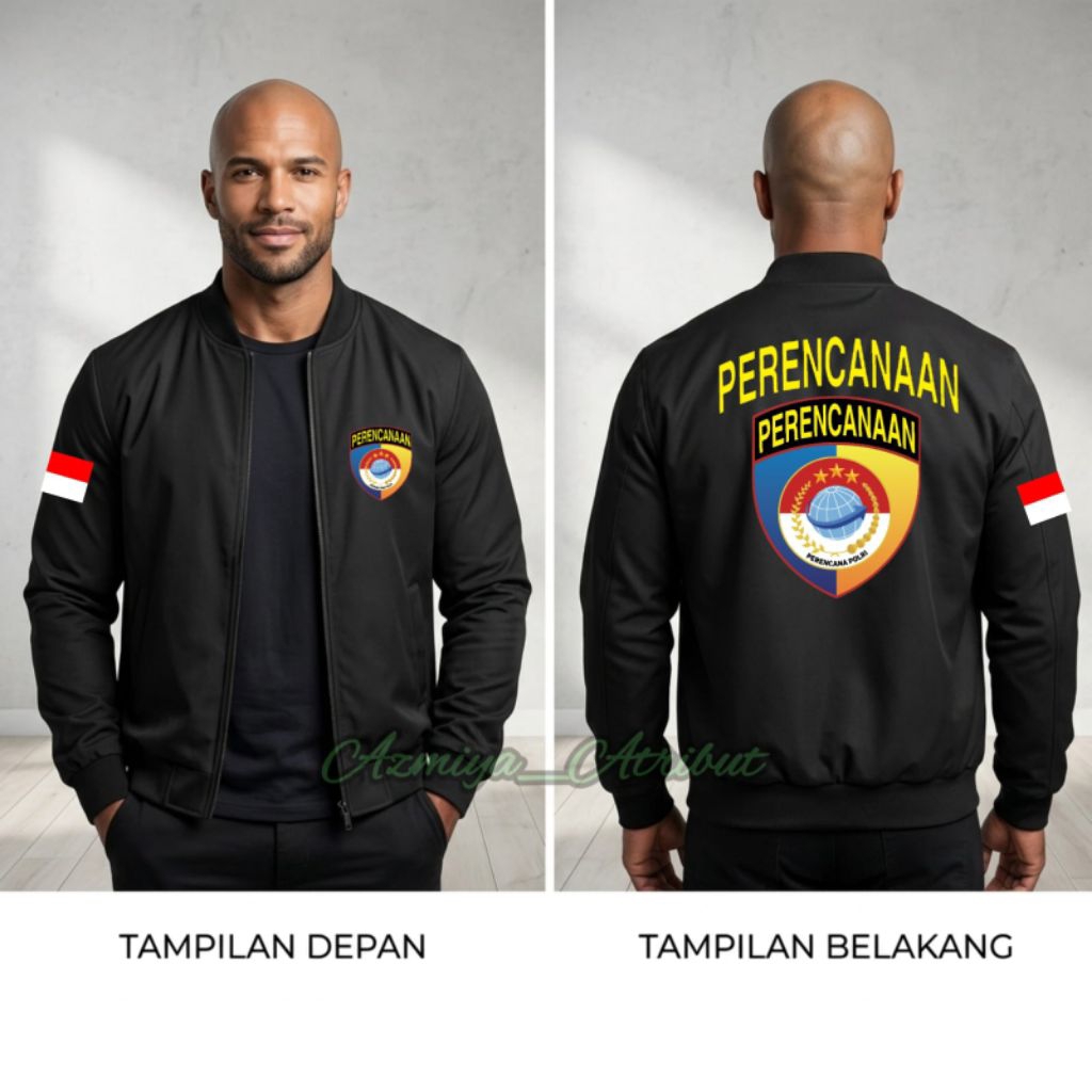 Jaket Bomber Pria Perencanaan Polri sablon Dtf