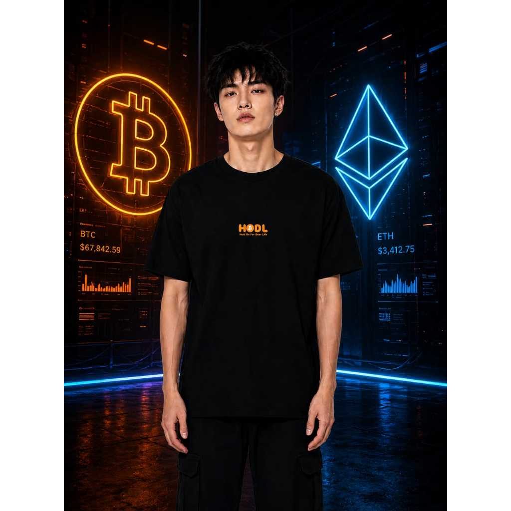 HODL - CRYPTO BITCOIN TSHIRT - KAOS CRYPTO - ORIGINAL
