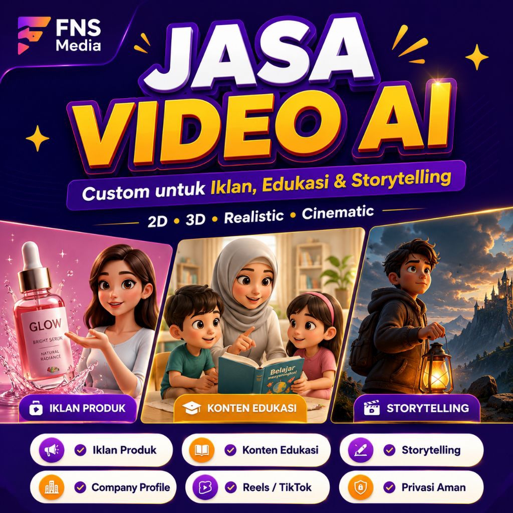 Jasa Video AI Custom untuk Iklan Produk, Company Profile, Edukasi, Storytelling, Reels TikTok