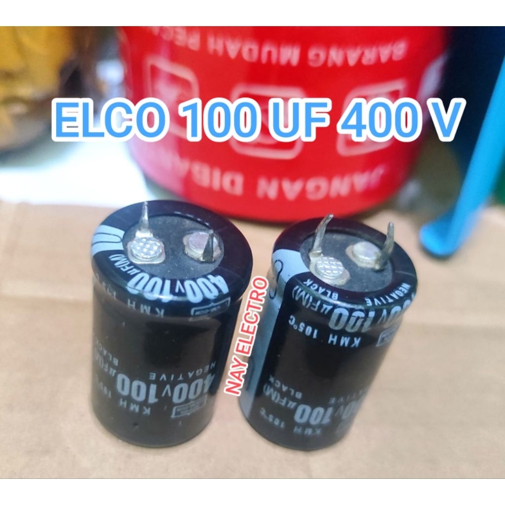 ELCO 100uf 400v/Kapasitor 100 uf 400v paku BAGUS
