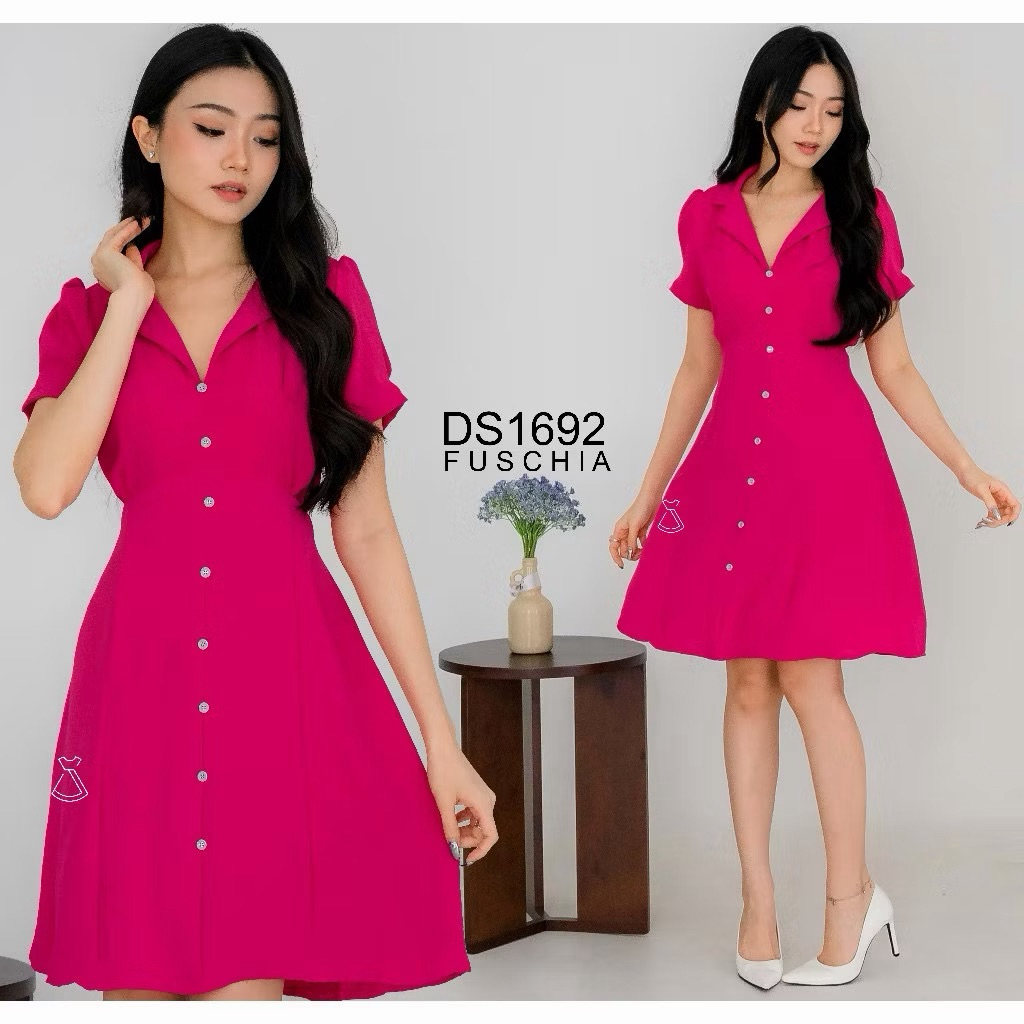 Dress pink fuschia casual