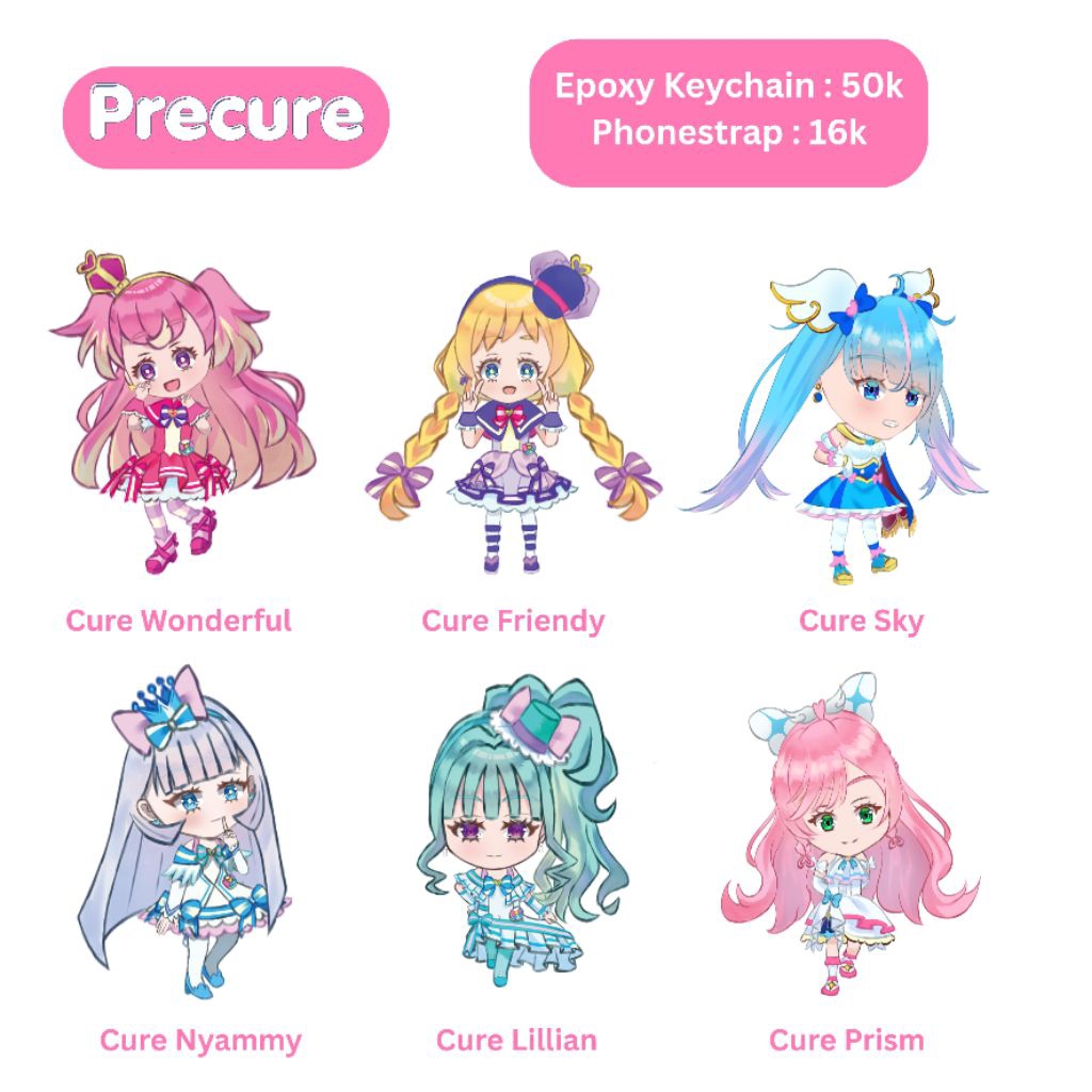 (Ready Stock) Epoxy Keychain & Phonestrap Wonderful Precure & Hirogaru Sky Precure