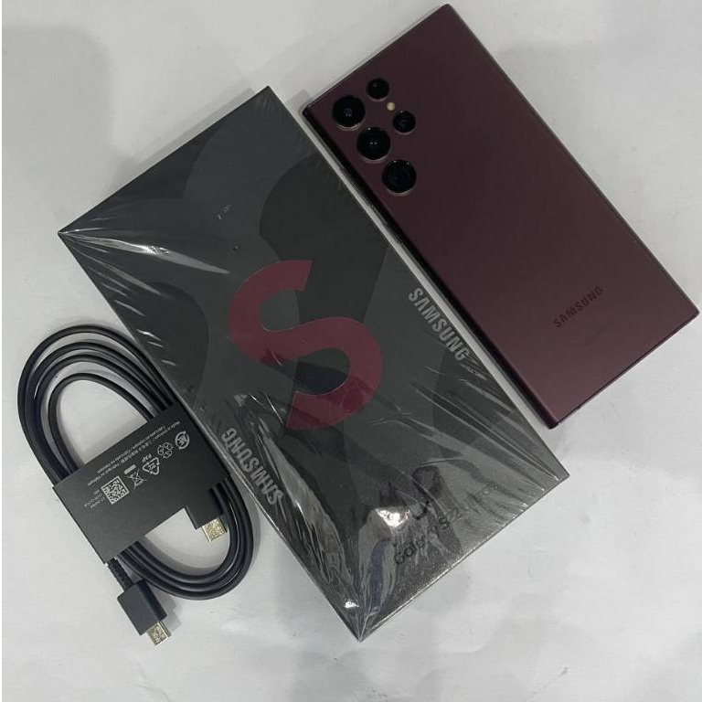 Samsung S22 Ultra 12/256 GB Burgundy Second - Fungsi Normal Minus Dent No SPen Unit Only