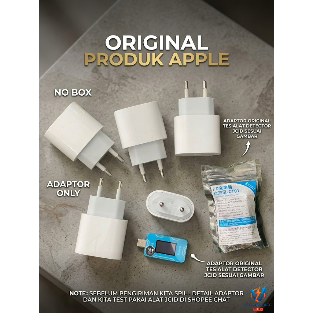Adaptor Only Second Apple Iphone/Ipad 20W ex iBox ORIGINAL on test JCID | BACA DESKRIPSI
