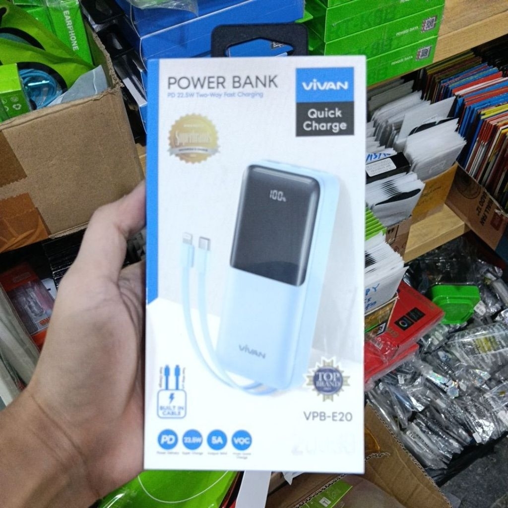 vivan p20 powerbank 20000mah original garansi 18 bulan