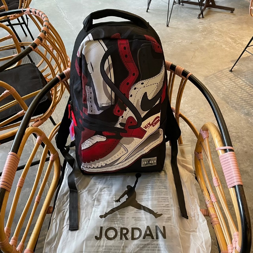 TAS RANSEL MOTIF SNEAKERS / RANSEL SEKOLAH KERJA KULIAH TRENDY / RANSEL JORDAN SNEAKERS MOTIF WARNA 