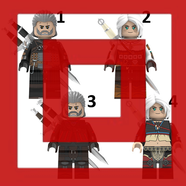 Game Geralt of Rivia and Ciri from The Witcher 3 Wild Hunt Action Figure Mini Bricks