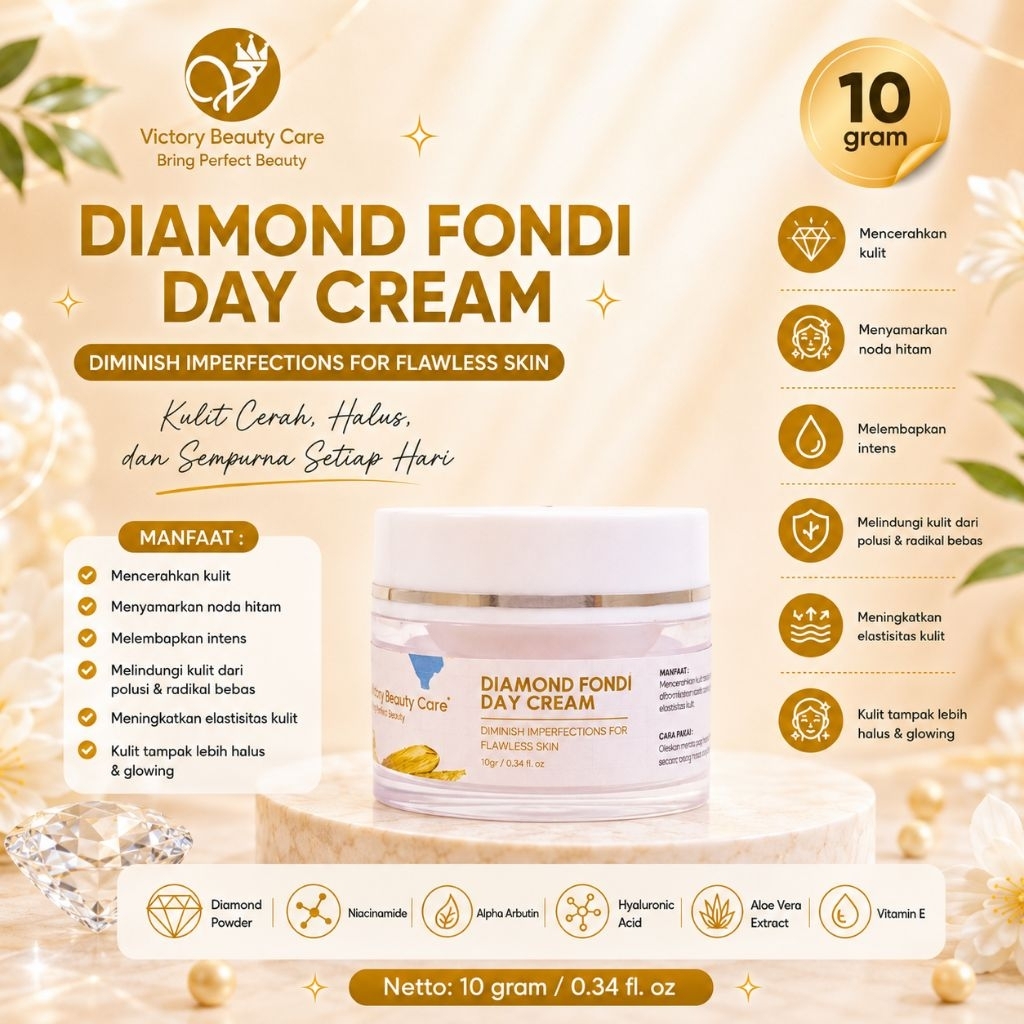 DIAMOND FONDI DAY CREAM / CREAM PAGI GLOWING / VBC / VICTORY BEAUTY CARE