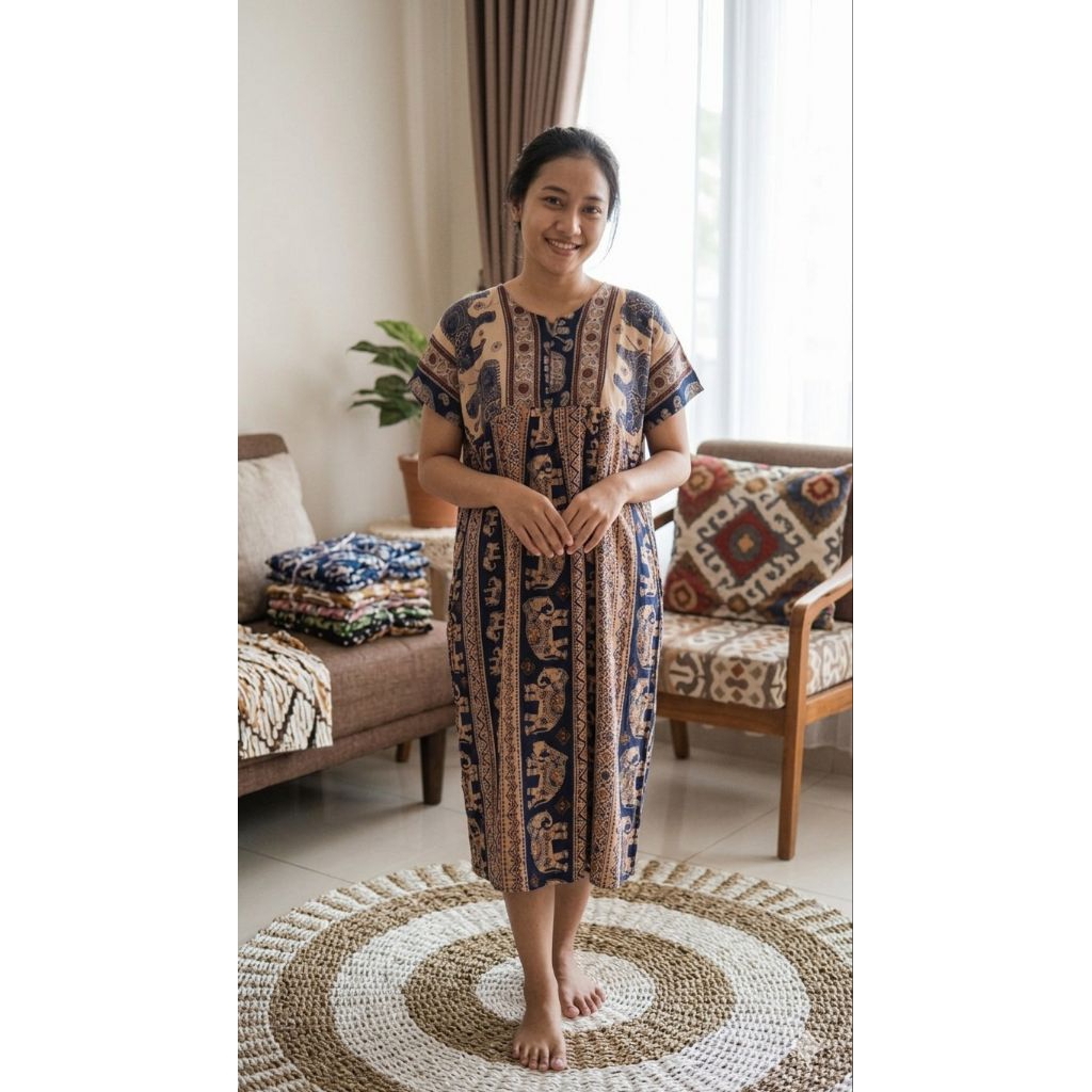 Daster Rijek rayon viscose Dewasa Jumbo/dress rayon viscose