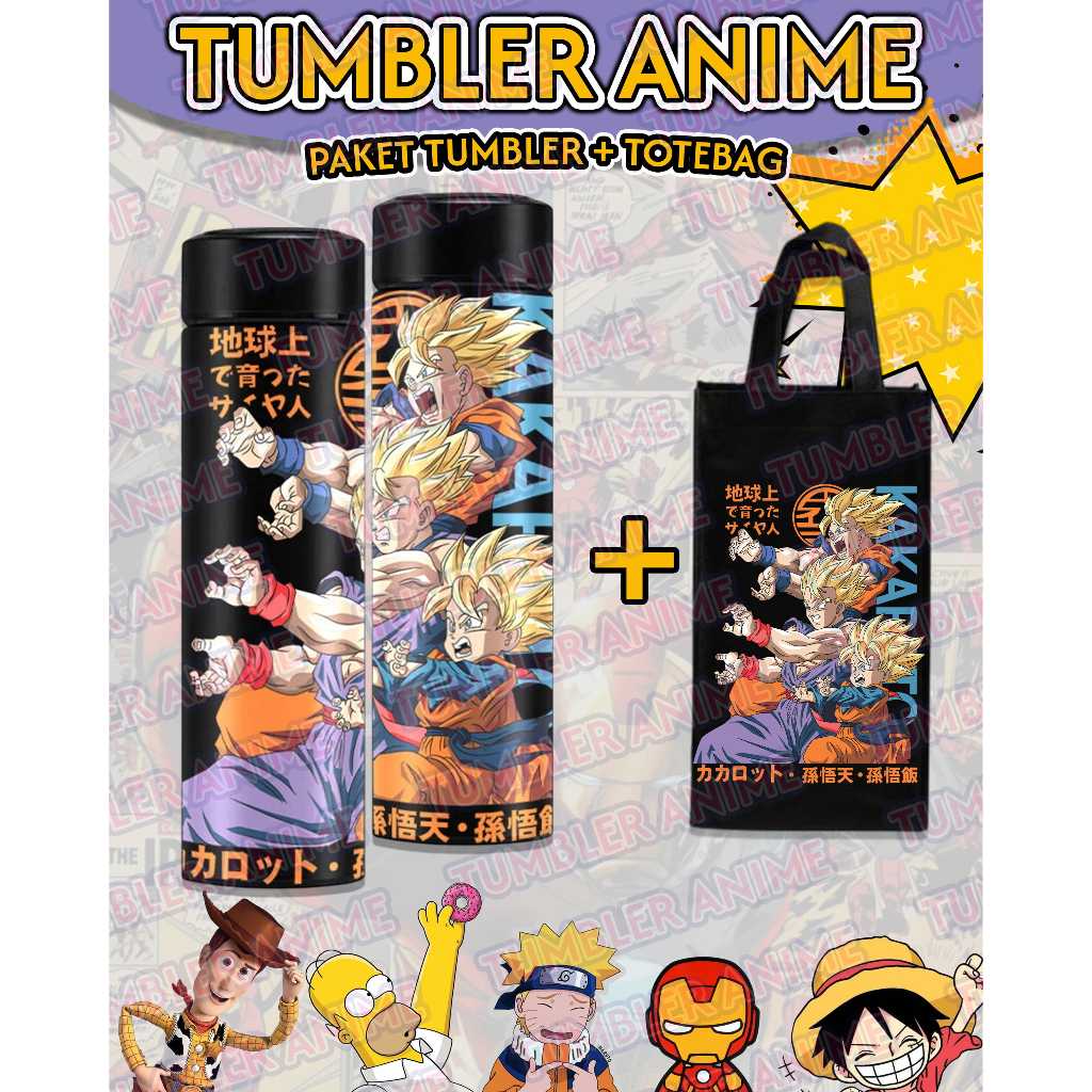 TUMBLER SOVENIR ANIME KARAKTER - TUMBLER KARAKTER ANIME - TUMBLER BAND - PAKET TUMBLER + TOTEBAG-DRG