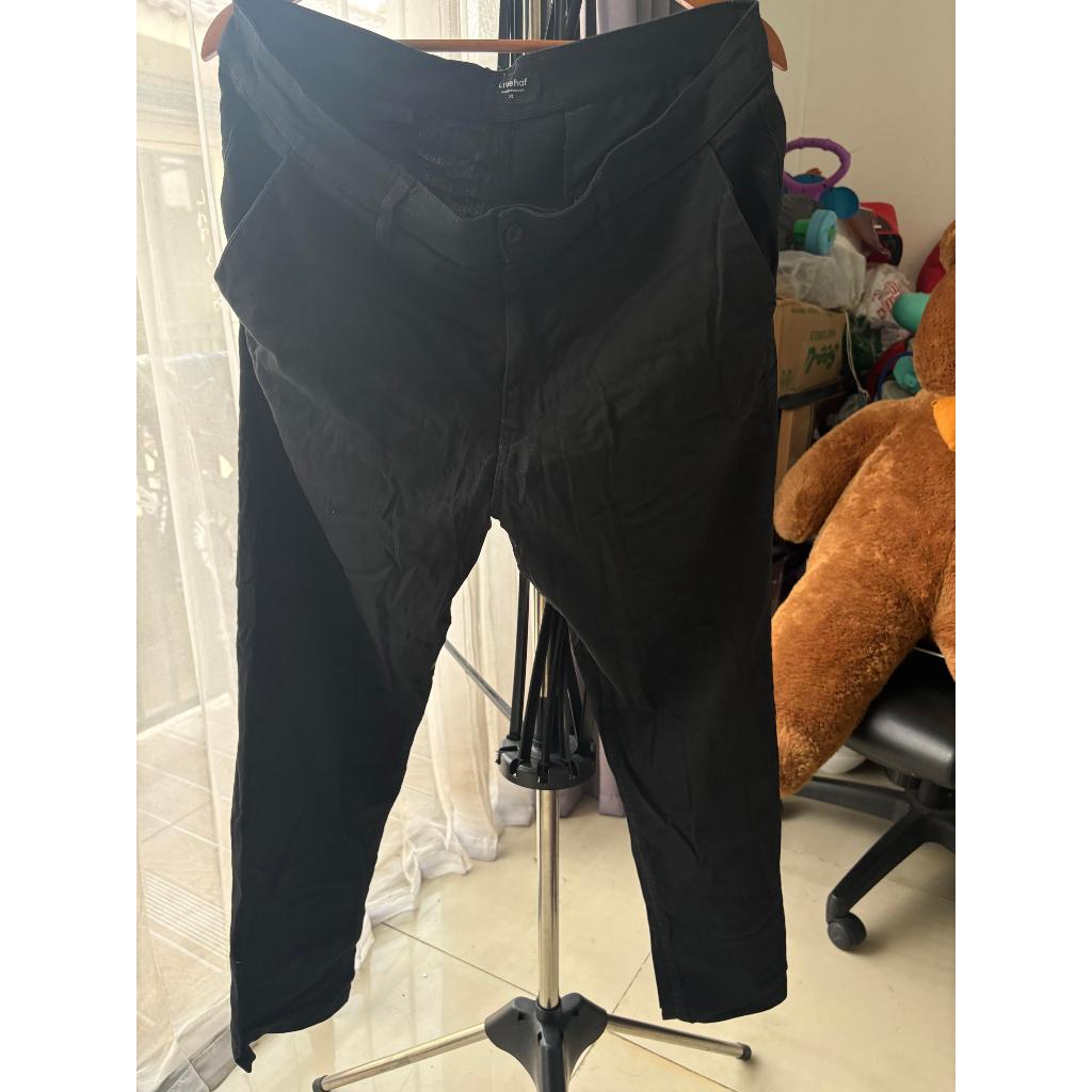 Celana Panjang Chino Pria Livehaf Original Hitam Size XL Casual Pants