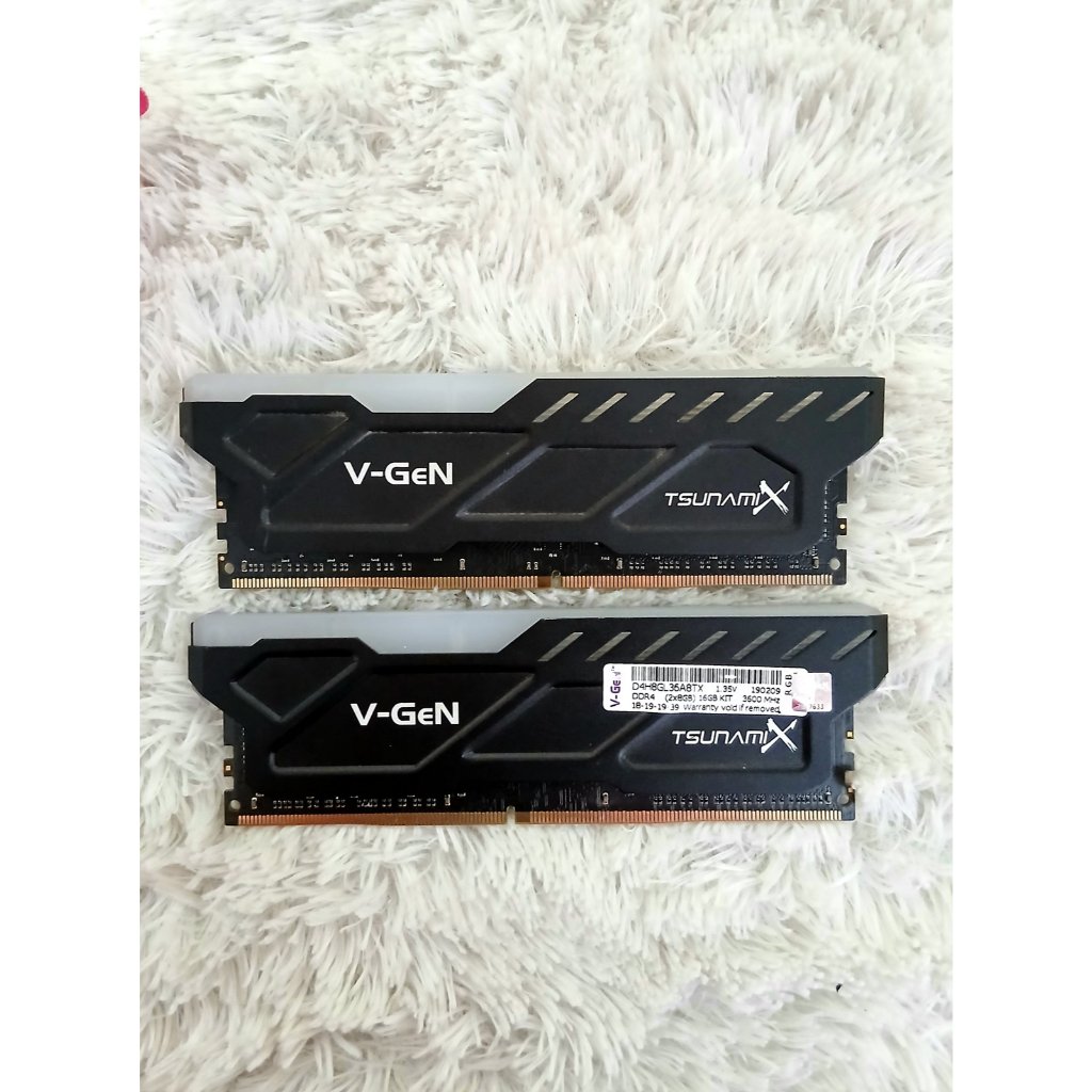 RAM 16GB Kit V-Gen TsunamiX DDR4 3600MHz Dual Channel RGB Normal Mulus Box PC