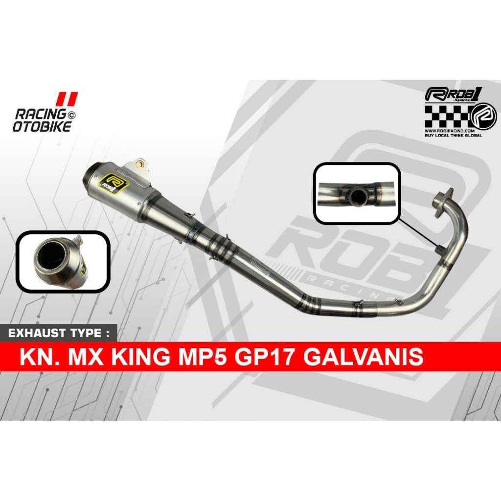 Knalpot ROB1 Racing MX KING GP17 Stainless