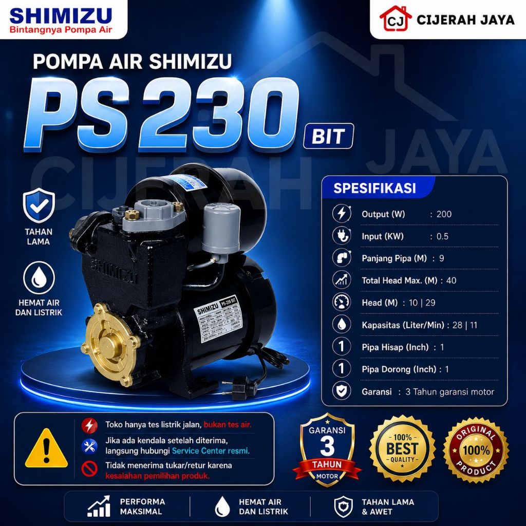 SHIMIZU PS 230 BIT POMPA AIR SHIMIZU OTOMATIS PS230BIT PS 230 BIT
