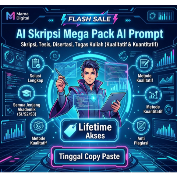 AI Skripsi Mega Pack AI Prompt: Skripsi, Tesis, Disertasi, Tugas Kuliah (Kualitatif & Kuantitatif)