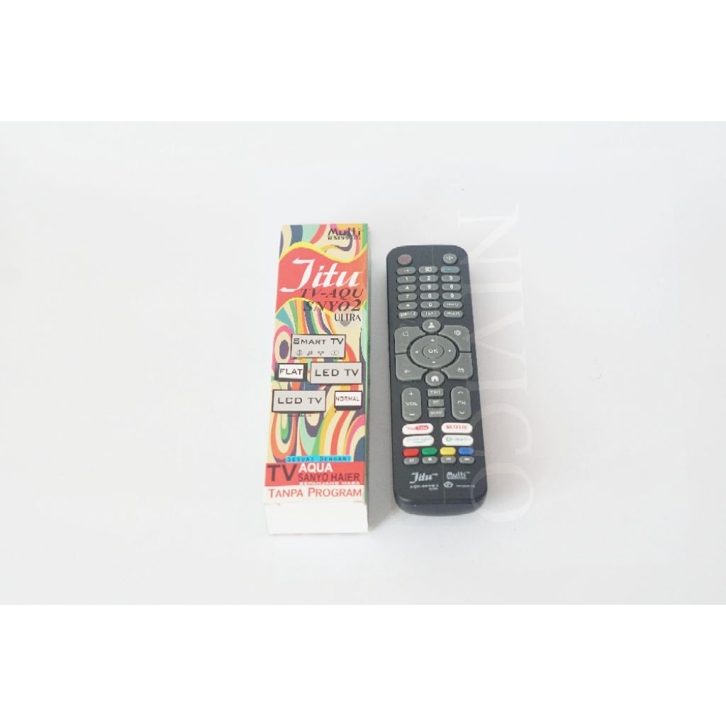 REMOT TV MULTI JITU ULTRA AQUA SANYO HAIER untuk SMART FLAT LED LCD NORMAL TV LANGSUNG PAKAI TANPA PROGRAM