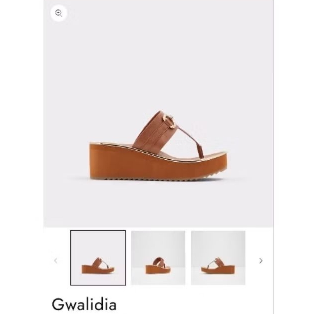 aldo sandal wedges cokelat