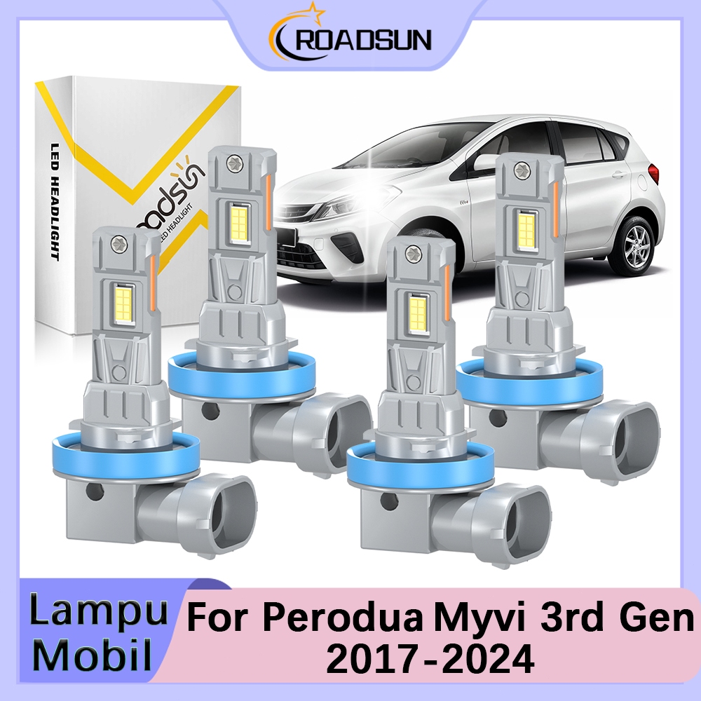 [For Perodua Myvi 3rd Gen 2017-2024] 2PCS LED Lampu Depan Mobil 12V 180W 20000LM 6000K Cahaya Putih 