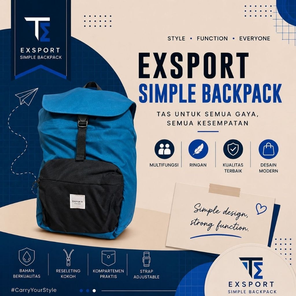 TAS RANSEL Exsport Amelia Quinn (L) Citypack - Blue