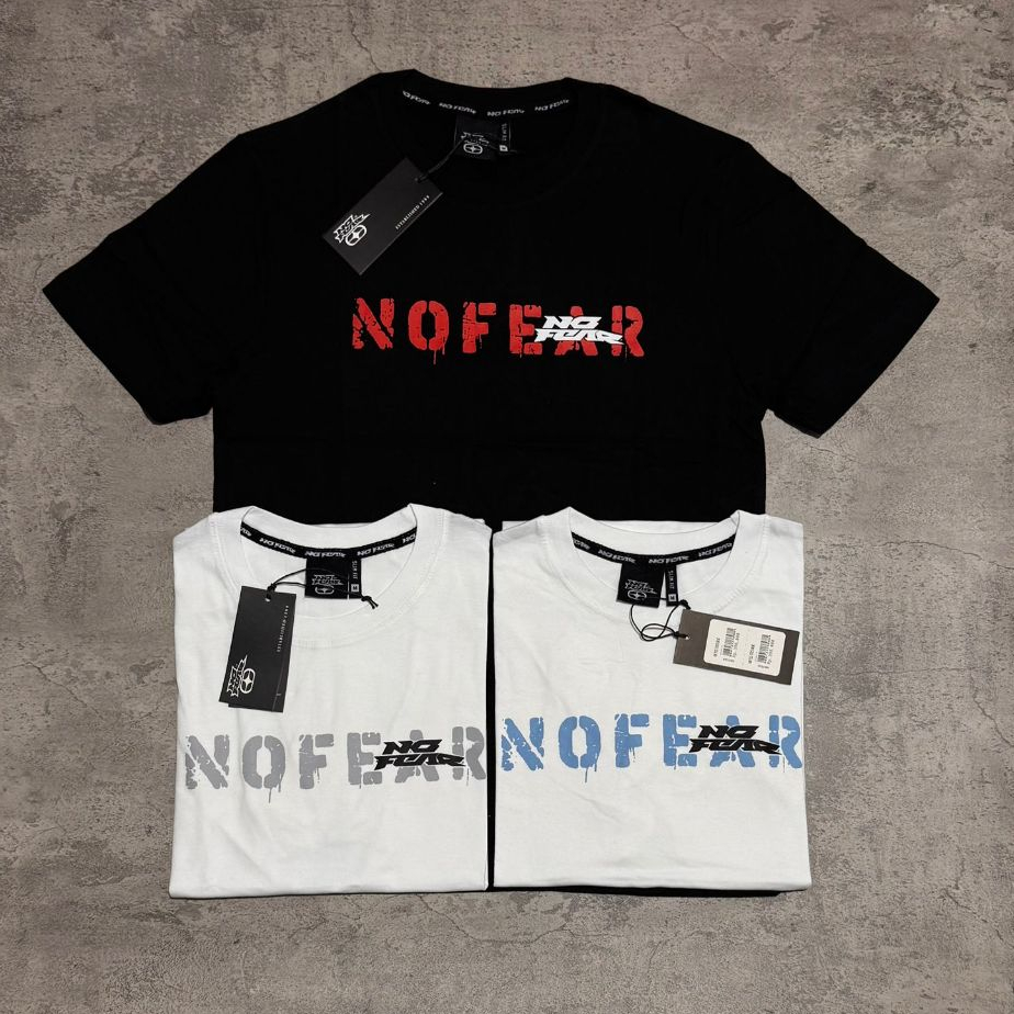 Kaos Branded NoFear AbstrakFont//Baju Kaos NF Abstrak Font//Baju Kaos Pria